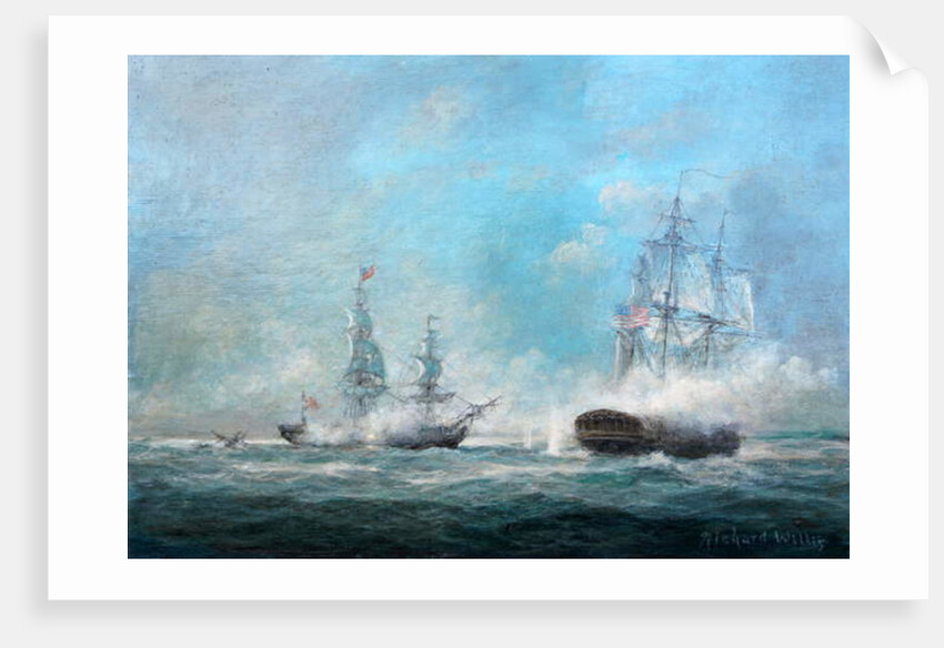 Engagement Between the Macedonian and United States 1812 by Richard Willis