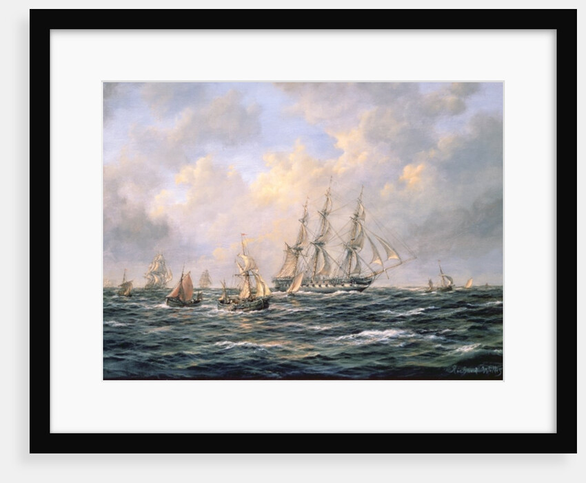 Convoy of East Indiamen amid Fishing Boats by Richard Willis