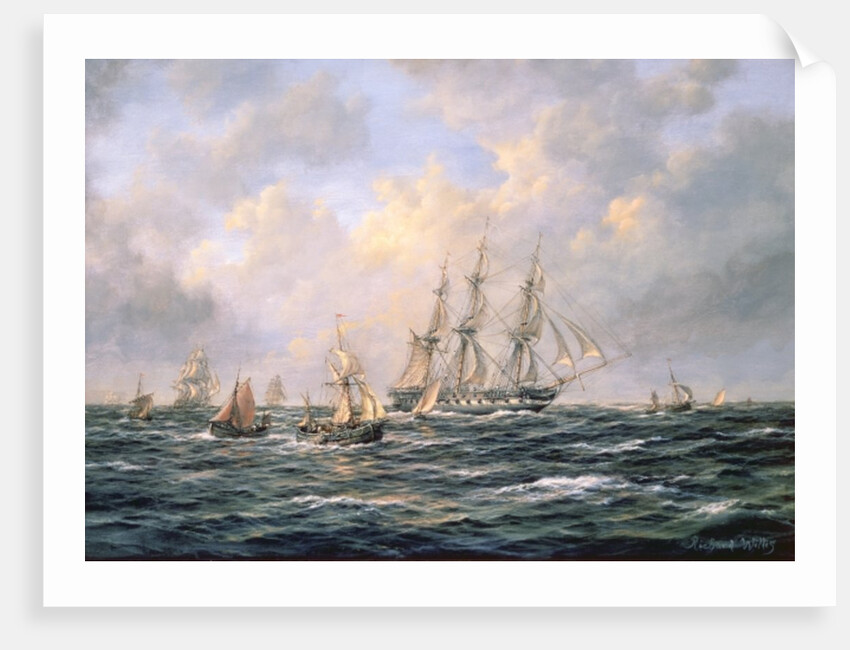Convoy of East Indiamen amid Fishing Boats by Richard Willis
