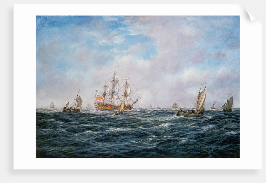 British Man-o-War and Other Craft, c.1740 by Richard Willis