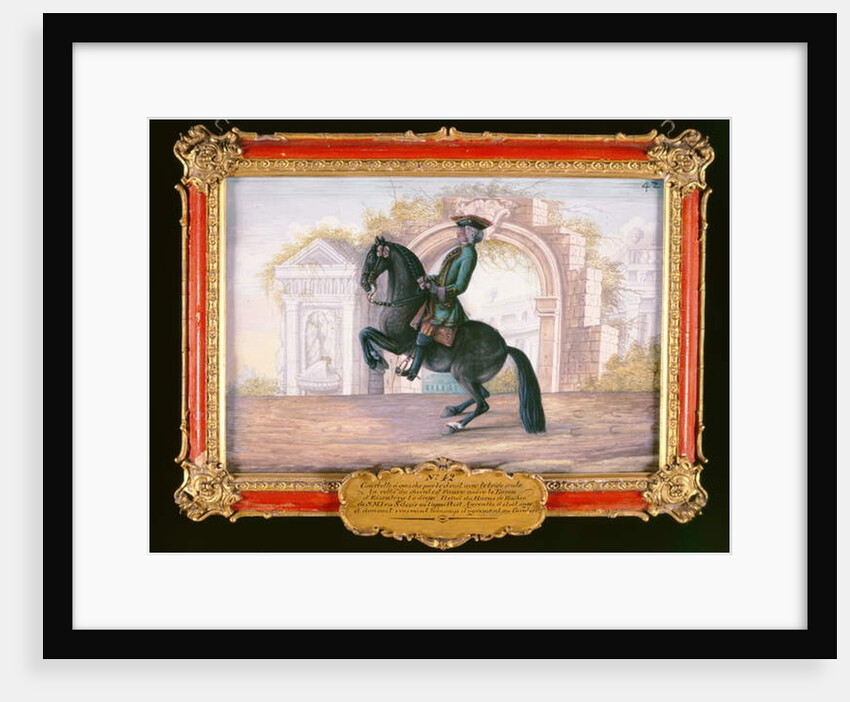 No. 42 'Agrable', a dark fawn horse of the Spanish Riding School performing a dressage movement called a 'Curvet' by Baron Reis d' Eisenberg