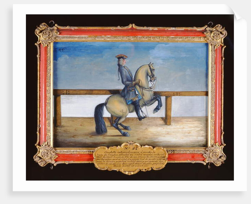 No. 45 A horse of the Spanish Riding School performing a dressage movement called the 'Courbette' by Baron Reis d' Eisenberg