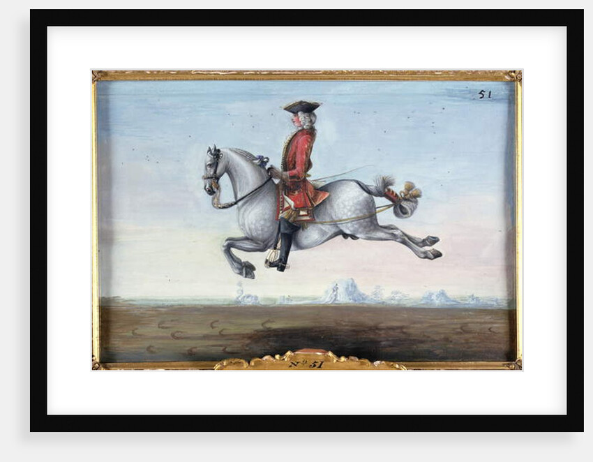 No. 51 A dappled grey horse of the Spanish Riding School performing a dressage movement called a 'Capriole' by Baron Reis d' Eisenberg