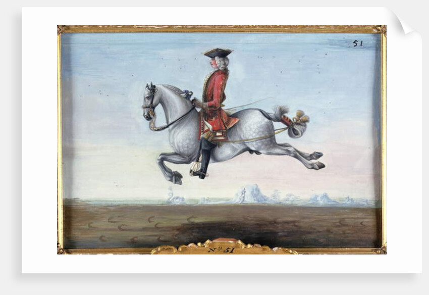 No. 51 A dappled grey horse of the Spanish Riding School performing a dressage movement called a 'Capriole' by Baron Reis d' Eisenberg