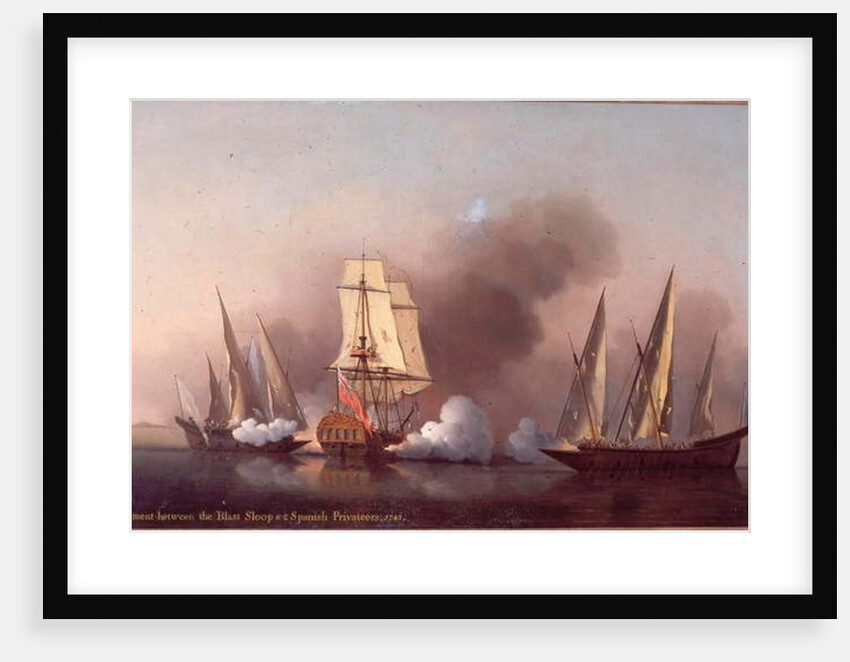 The Engagement between the Blast Sloop and two Spanish Privateers, 1745 by Samuel Scott