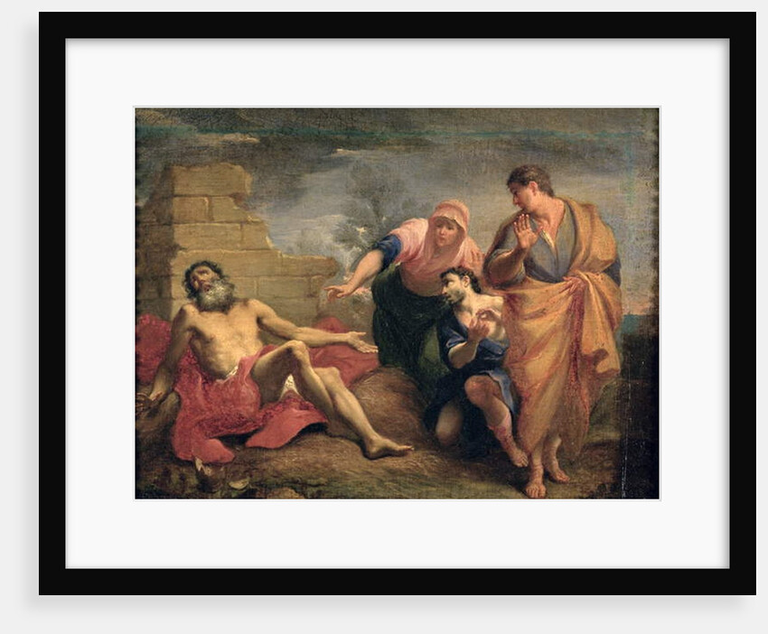 Job with his wife and friends by Andrea Sacchi