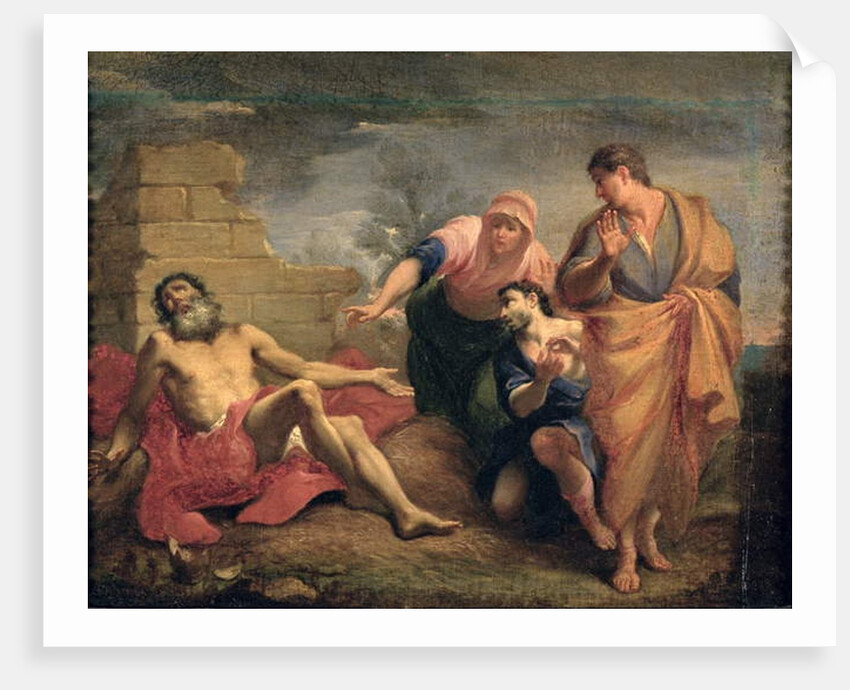 Job with his wife and friends by Andrea Sacchi