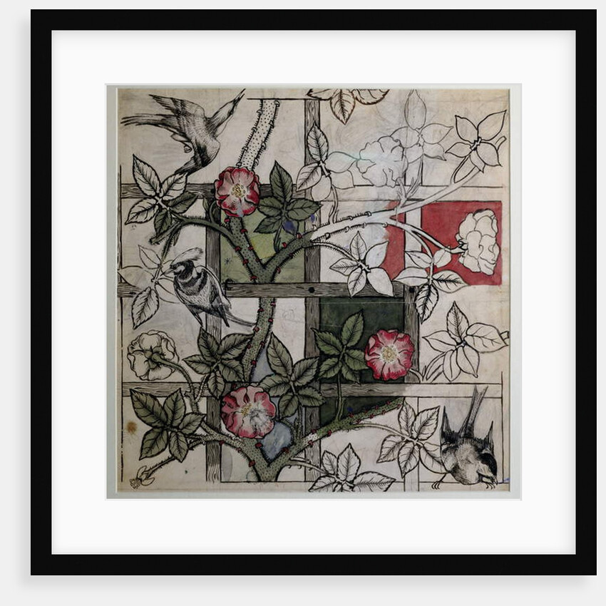 Original artwork for 'Trellis' wallpaper design, 1862 by William Morris
