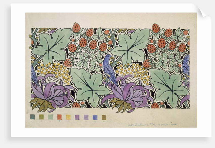 Blue Bird Amongst the Strawberries by Charles Francis Annesley Voysey