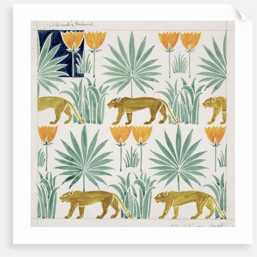 Tiger design, May 1918 by Charles Francis Annesley Voysey