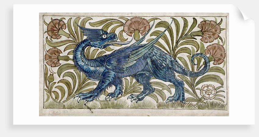 Dragon design for a tile by William De Morgan