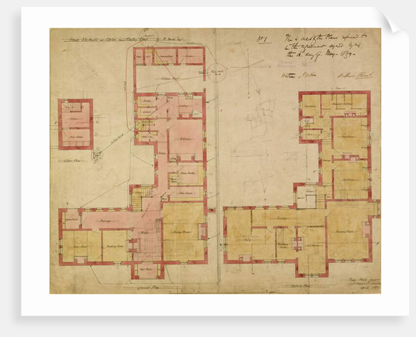 Plans for the Red House, Bexley Heath, 1859 by Philip Webb