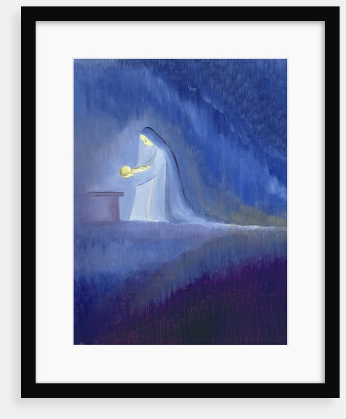 The Virgin Mary cared for her child Jesus with simplicity and joy, 2001 by Elizabeth Wang