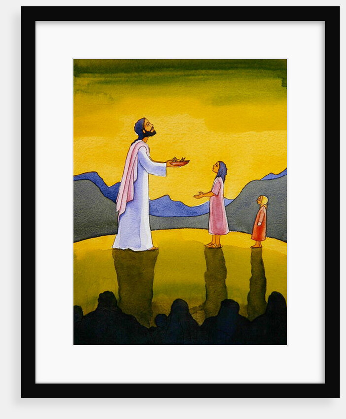 Jesus Christ performs the miracle of the loaves and the fish, 2004 by Elizabeth Wang