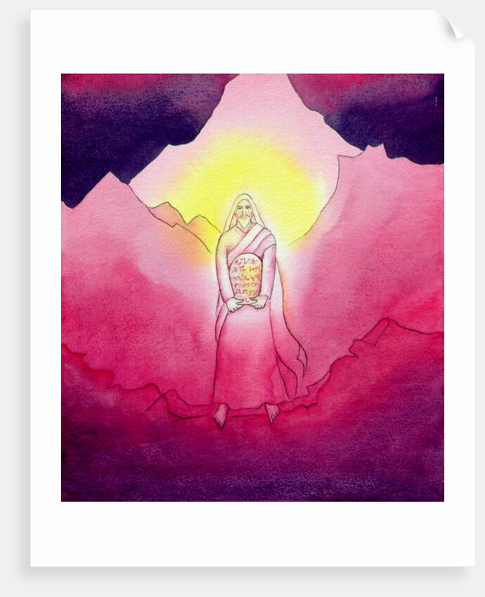 Moses brings down the Tablets of the Ten Commandments, 2001 by Elizabeth Wang