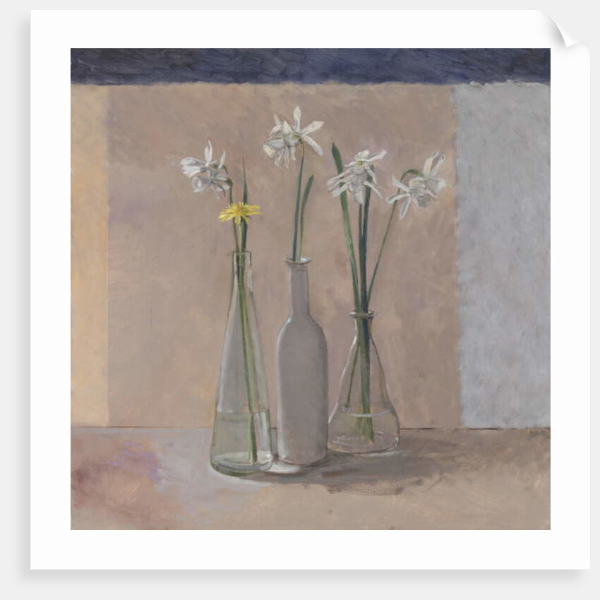 White Daffs & Dandelion, 2009 by William Packer