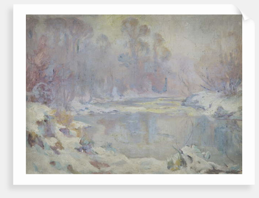 River Scene in Winter by Harry William Adams