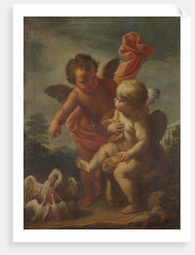Cupids with Geese by Bernardo Arniconi