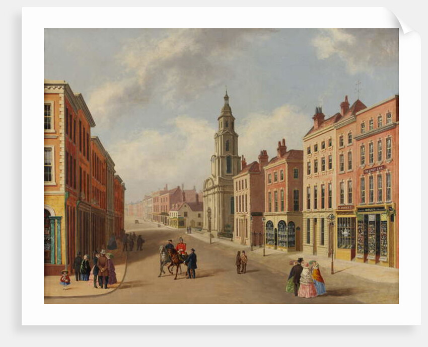St Nicholas Church and Foregate Street, Worcester, c.1850 by Unknown Artist