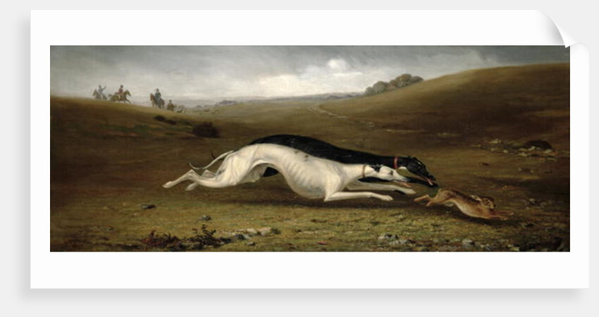 Hare Coursing in a Landscape, 1870 by John Marshall