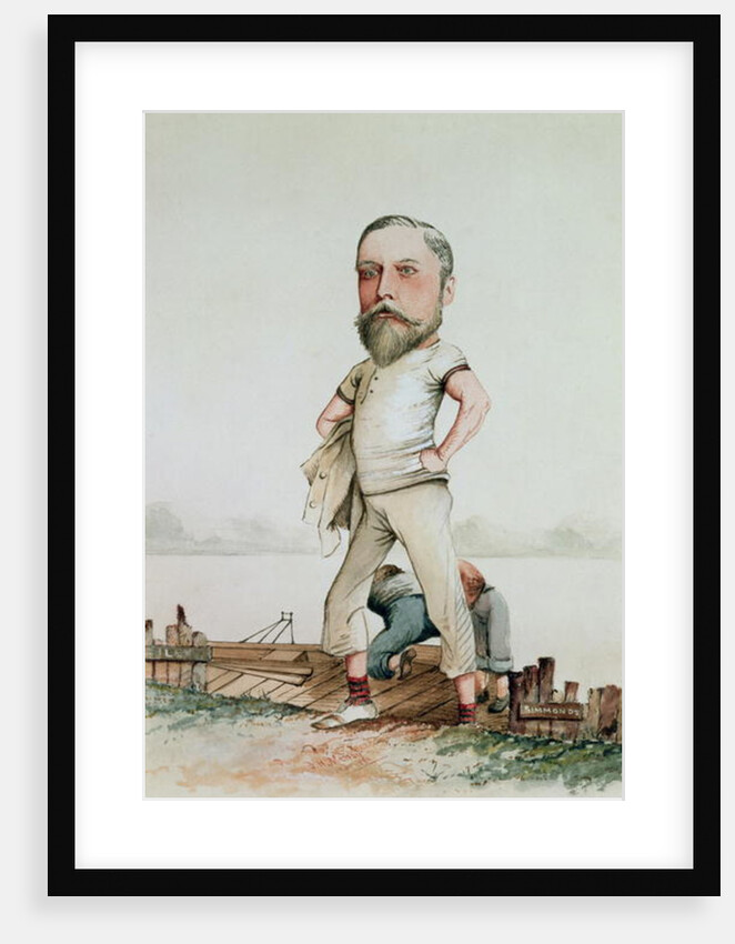 A Rowing Type, caricature of Edward VII 1880 by F.H. Manby
