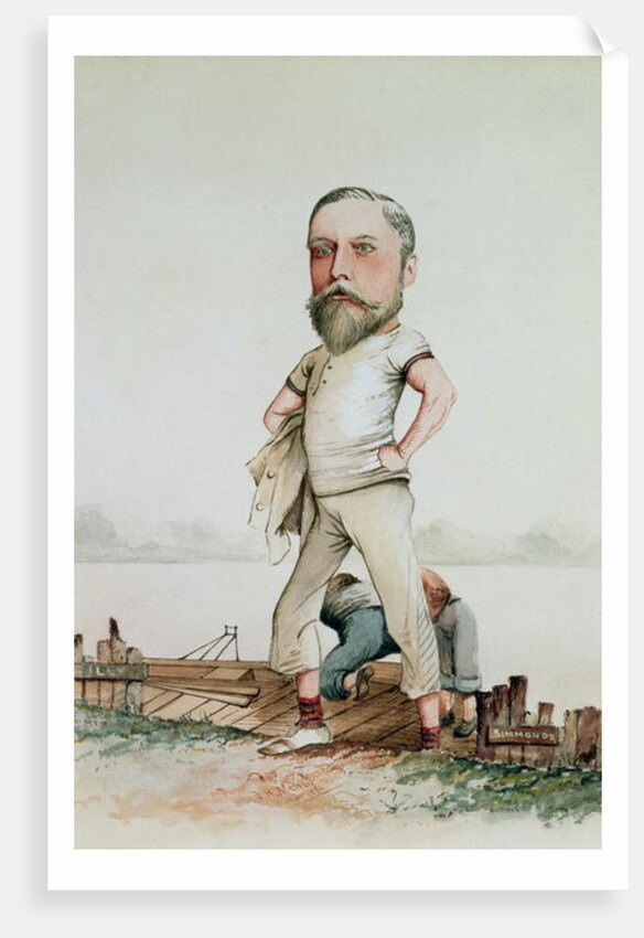 A Rowing Type, caricature of Edward VII 1880 by F.H. Manby