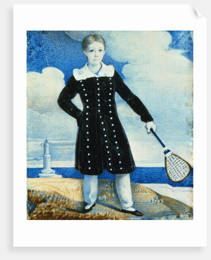 Boy with Badminton Racket by English School