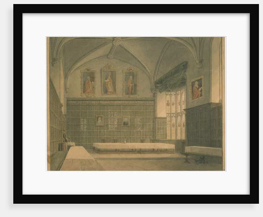 Cambridgeshire - Hall in [?Jesus] College - Interior View, 1818 by John Buckler