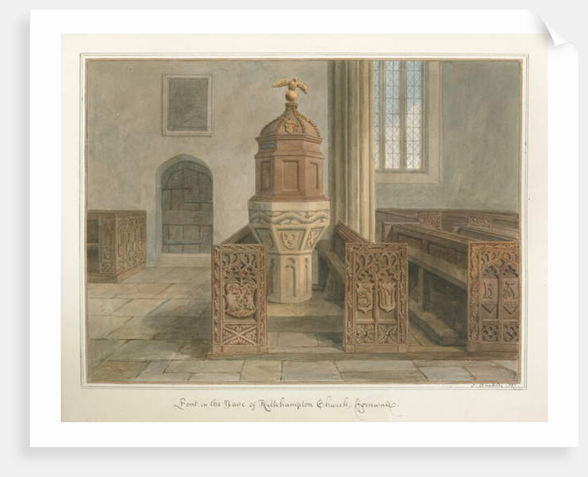 Cornwall - Kilkhampton Church, 1827 by John Buckler