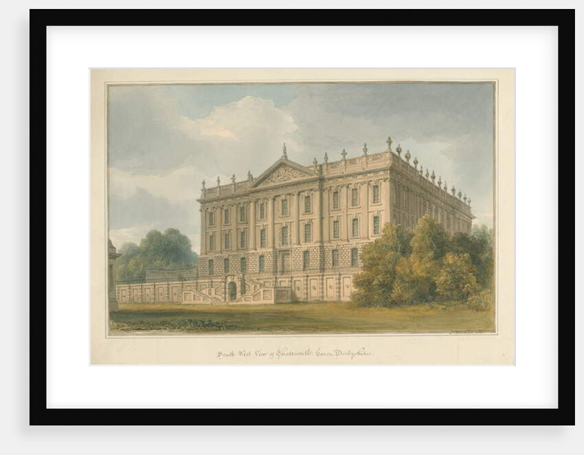 Derbyshire - Chatsworth House, 1812 by John Buckler