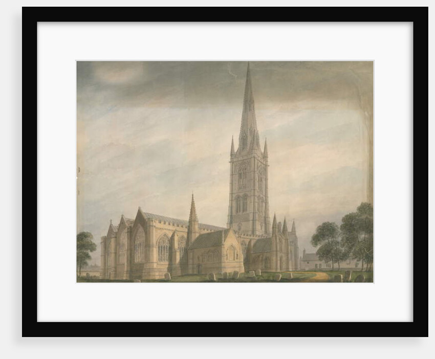 Lincolnshire - Grantham Church, 1811 by John Buckler