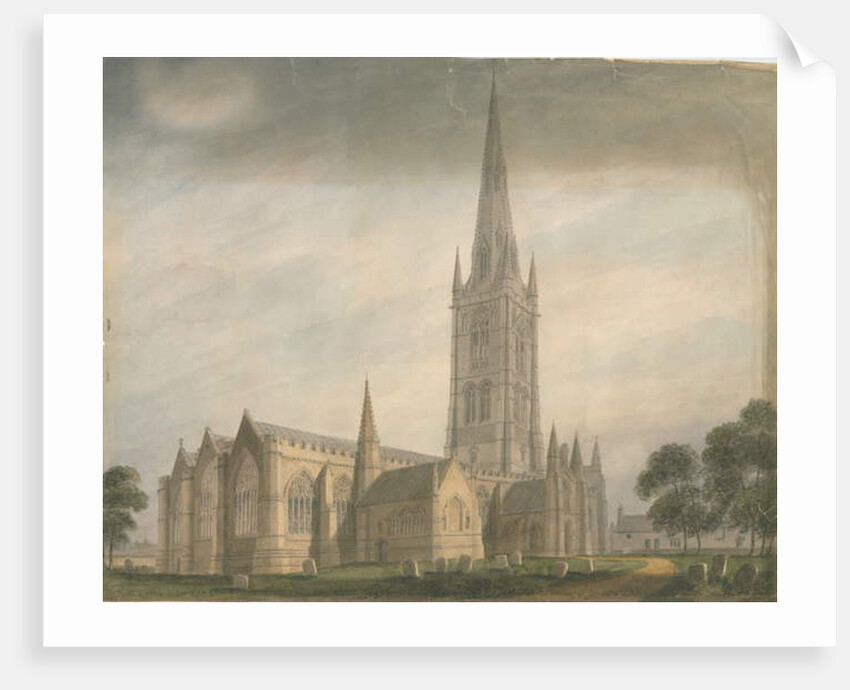 Lincolnshire - Grantham Church, 1811 by John Buckler