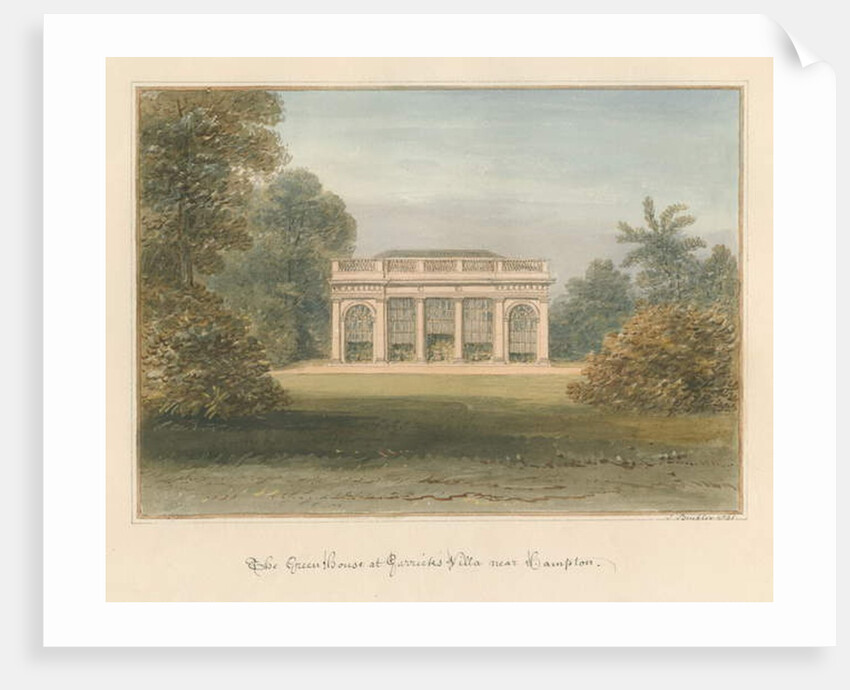 Middlesex - Hampton - The Green House at Garrick's Villa, 1831 by John Buckler