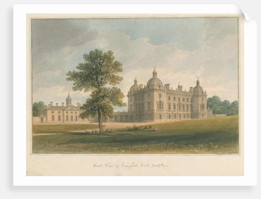Norfolk - Houghton Hall, 1826 by John Chessell Buckler
