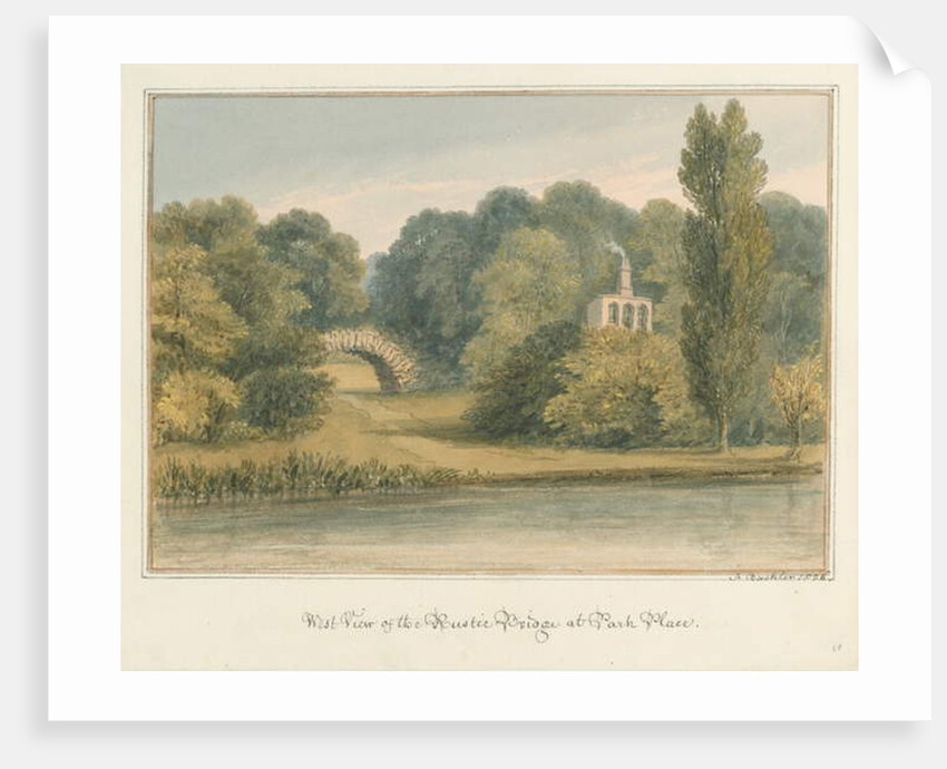 Oxfordshire - Henley upon Thames - Rustic Bridge at Park Place, 1826 by John Buckler
