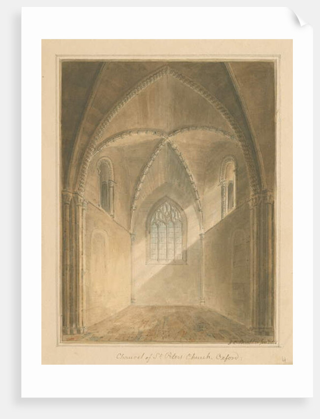 Oxfordshire - Oxford - Interior of Chancel of St. Peter's Church, 1811 by John Chessell Buckler