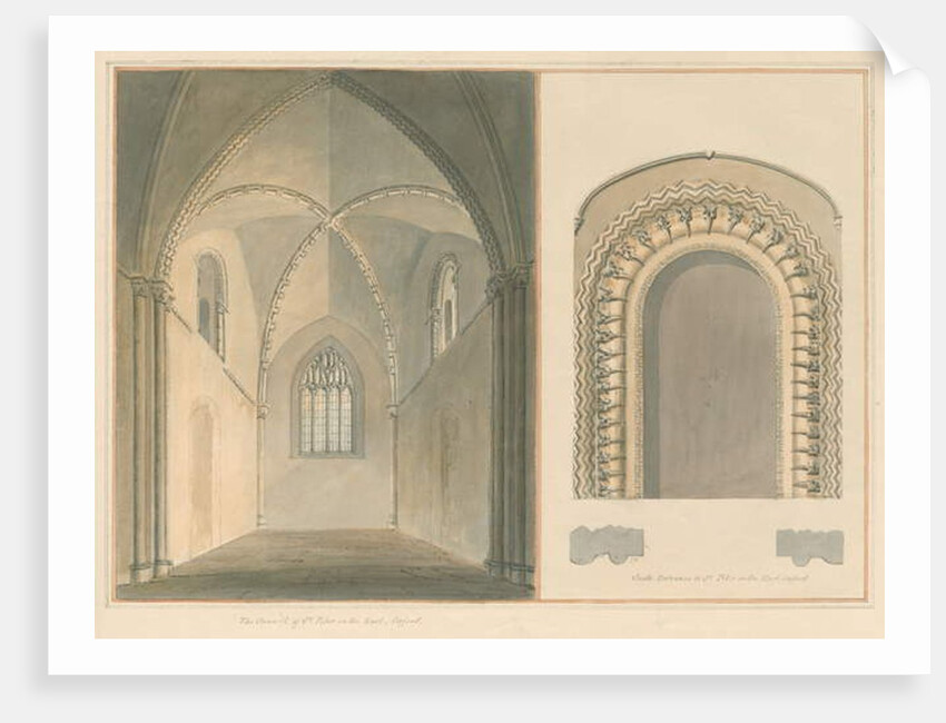 Oxfordshire - Oxford - Chancel and South Entrance of St. Peter in the East Church, 1803 by John Buckler