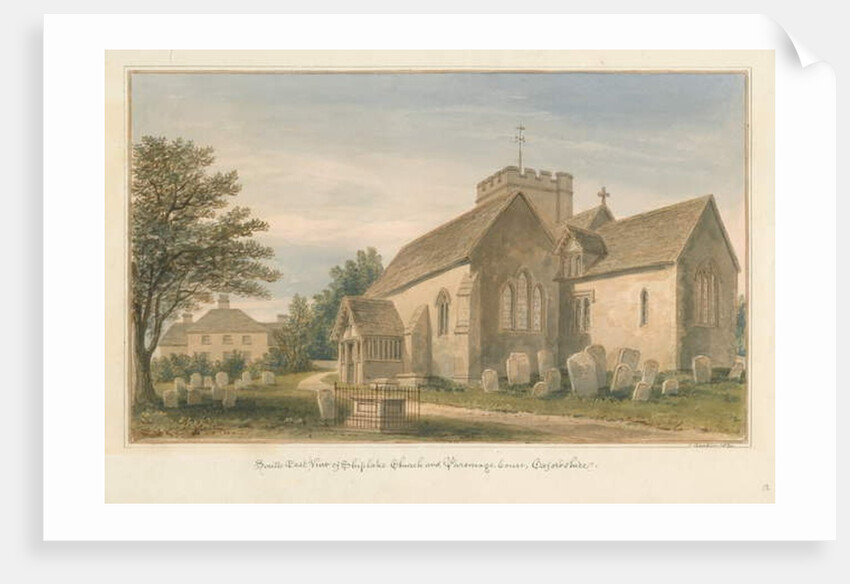 Oxfordshire - Shiplake Church and Parsonage House, 1830 by John Buckler