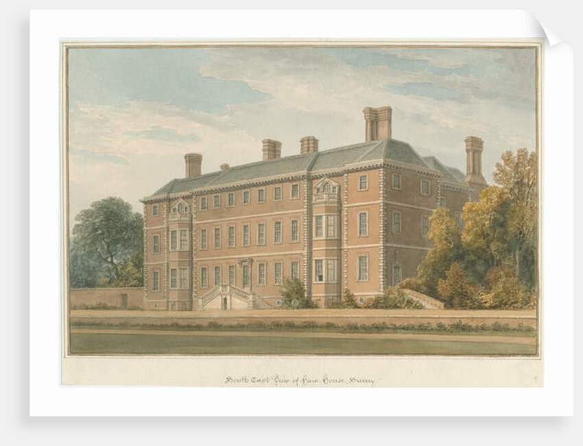 Surrey - Ham House, 1815 by John Buckler