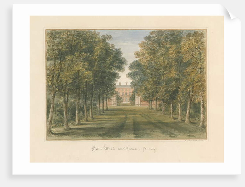 Surrey - Ham Walk and House, 1830 by John Buckler
