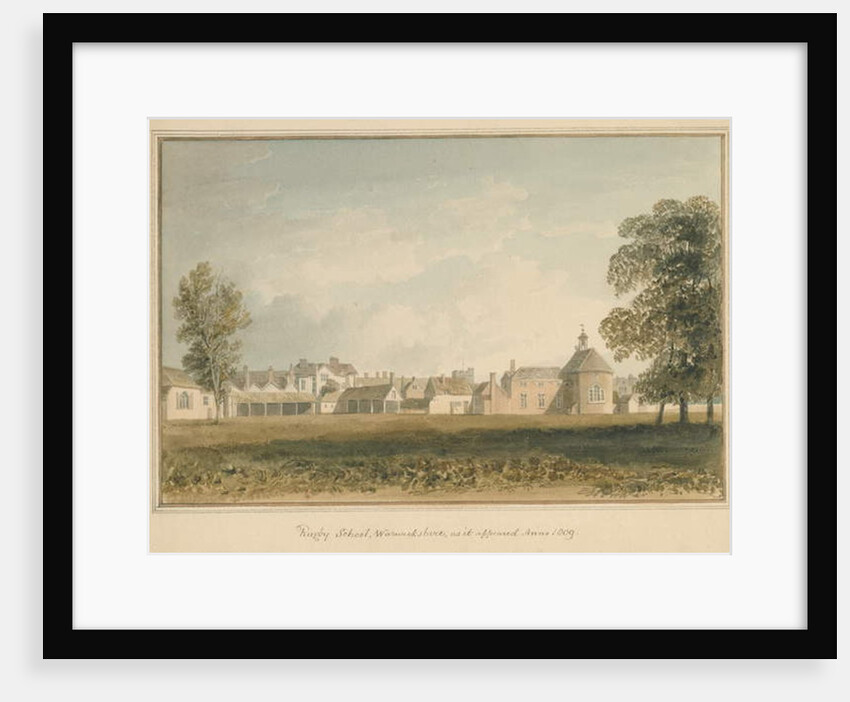 Warwickshire - Rugby School, 1809 by John Buckler