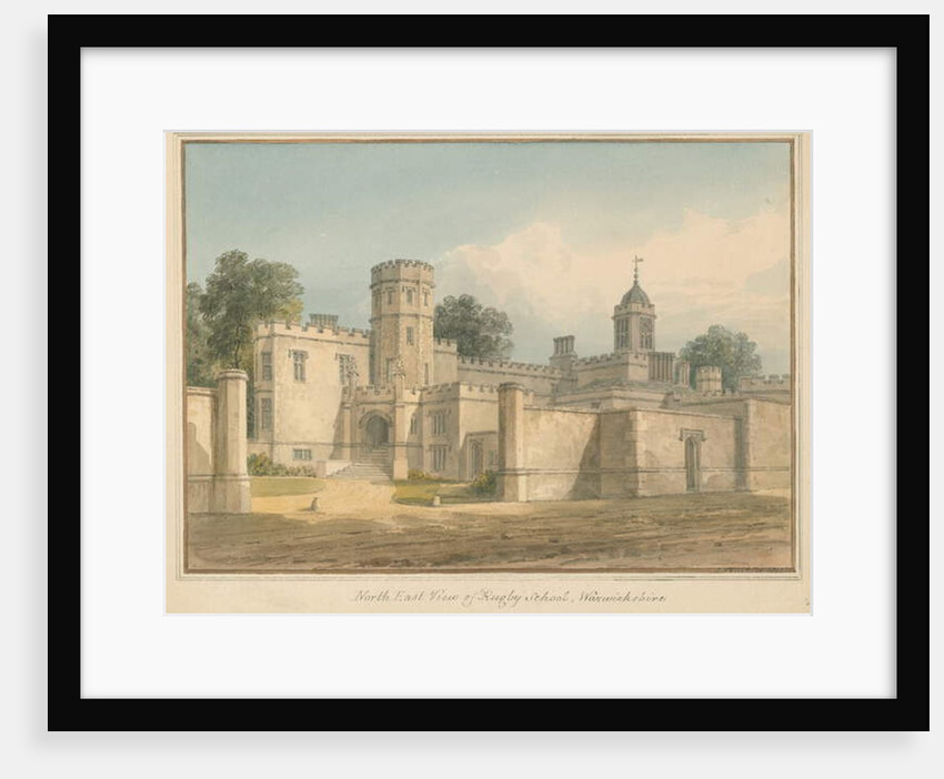 Warwickshire - Rugby School, 1815 by John Buckler
