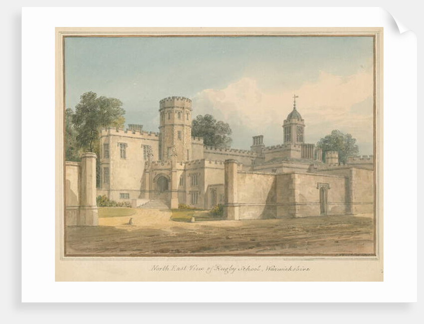 Warwickshire - Rugby School, 1815 by John Buckler