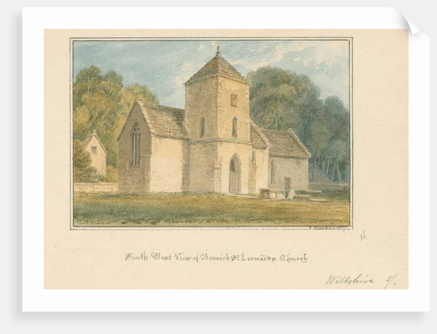 Wiltshire - Berwick Saint Leonard Church, 1817 by John Buckler