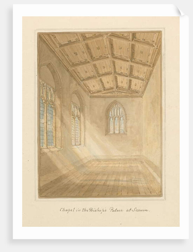 Wiltshire - Sarum - Interior of Chapel in Bishop's Palace, 1800 by John Buckler