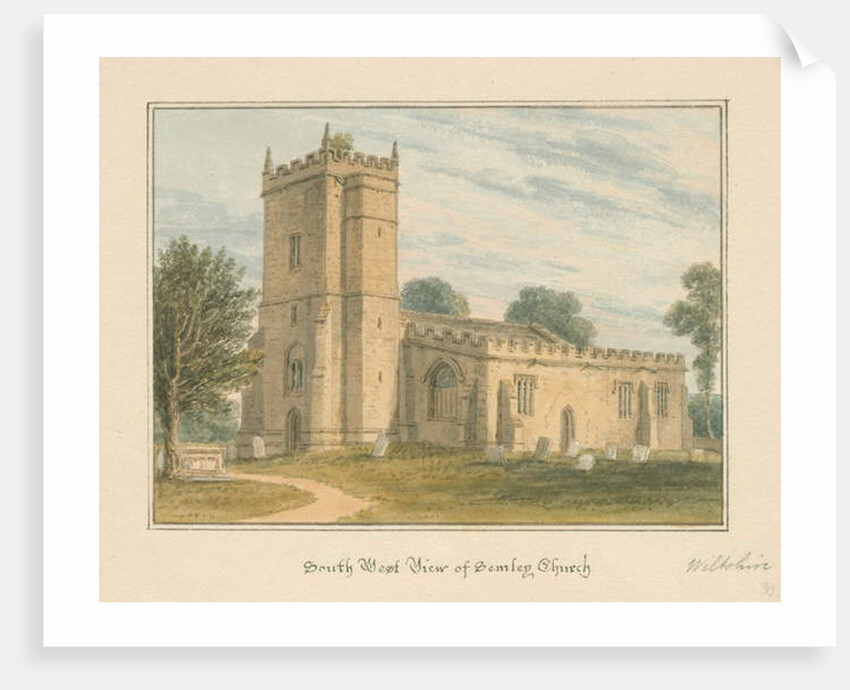 Wiltshire - Semley Church, 1817 by John Buckler