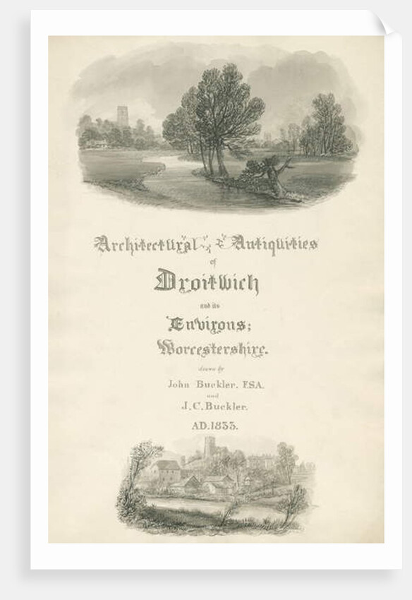 Worcestershire - Title Page for portfolio of work by John and J. C. Buckler by John Buckler