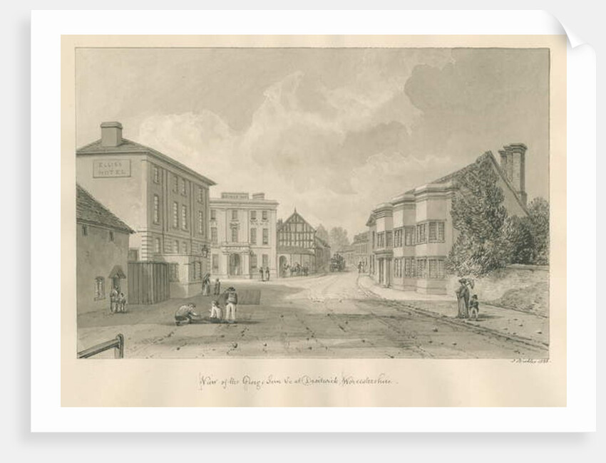 Worcestershire - Droitwich - George Inn: sepia drawing, 1833 by John Buckler