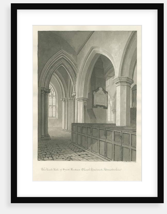 Worcestershire - Droitwich - Saint Andrew's Church Interior by John Chessell Buckler
