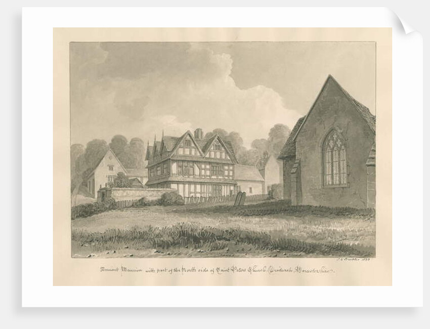 Worcestershire - Droitwich - Saint Peter's Church Ancient Mansion by John Chessell Buckler
